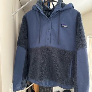 Patagonia Navy and Charcoal Fleece Hoodie
